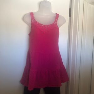 Pink crochet tank top blouse